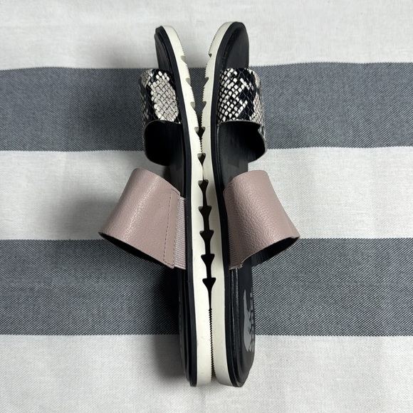Sorel Womens Ella II Slide Sandals 7.5 Leather Snakeskin Print Summer Travel - Picture 6 of 10